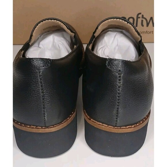 Soft Walk Sz 7 N Whistle Black Tumbled Leather Comfort Arch Support Loafer NEW - Picture 8 of 15